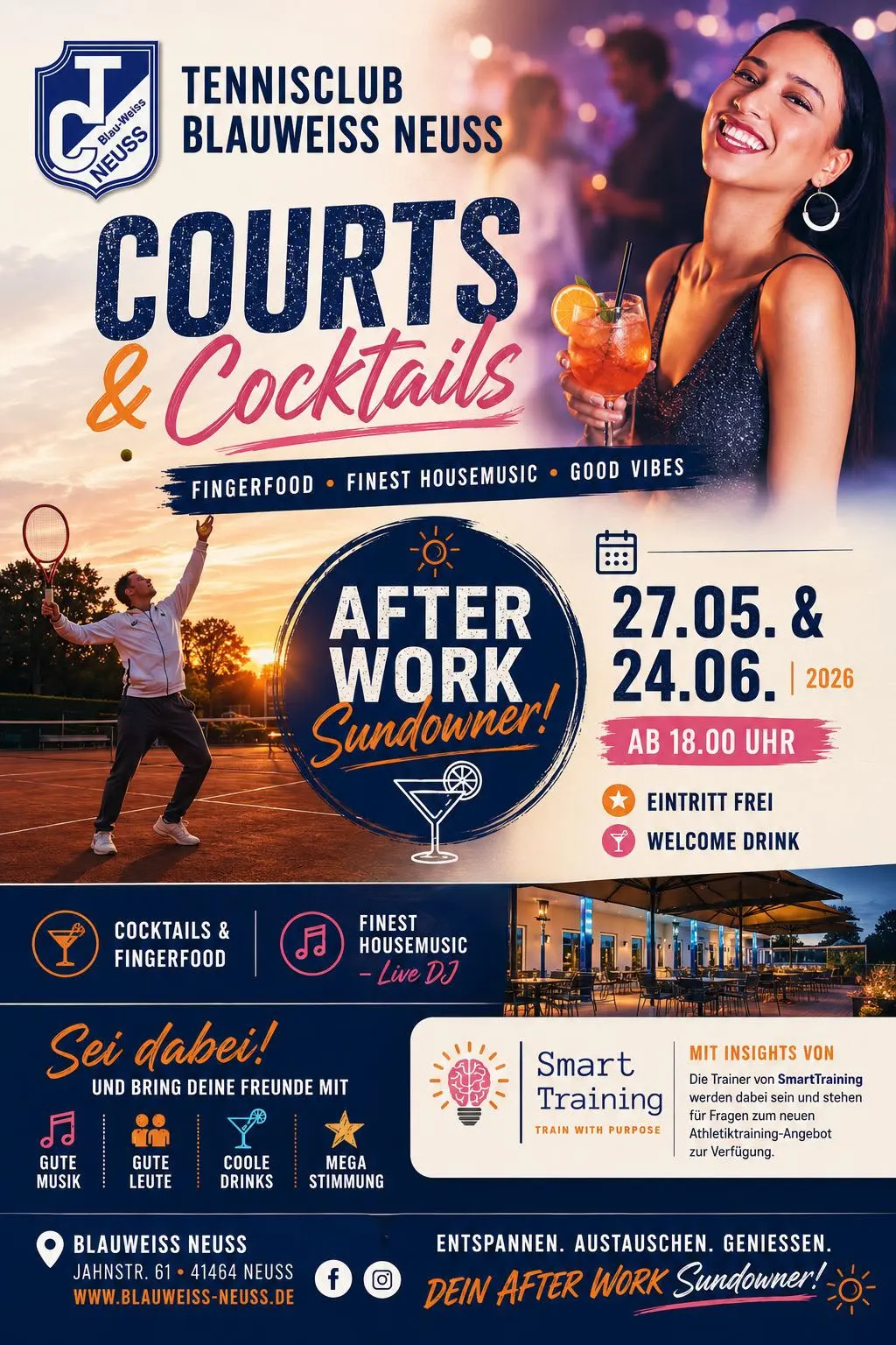 AFTER WORK Sundowner im Tennisclub Blau-Weiss Neuss